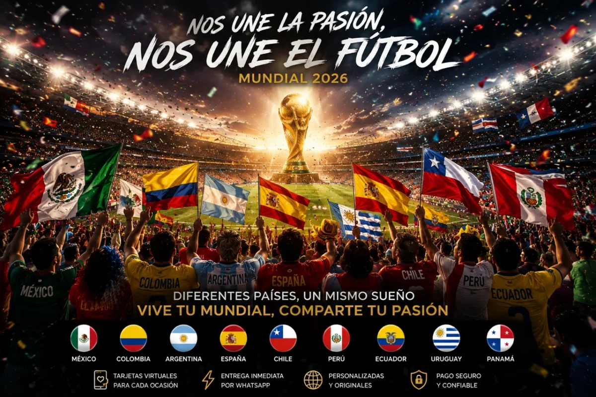 Invitaciones digitales inspiradas en el Mundial 2026