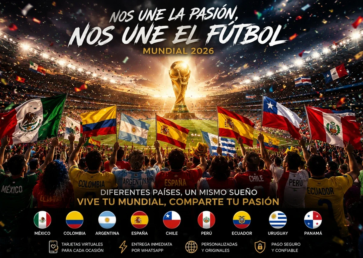 Invitaciones digitales inspiradas en el Mundial 2026