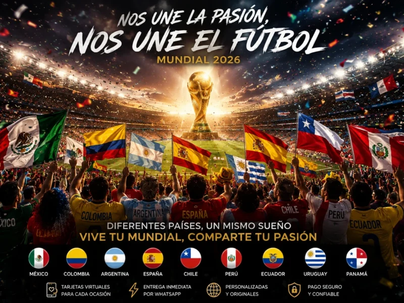 Invitaciones digitales inspiradas en el Mundial 2026