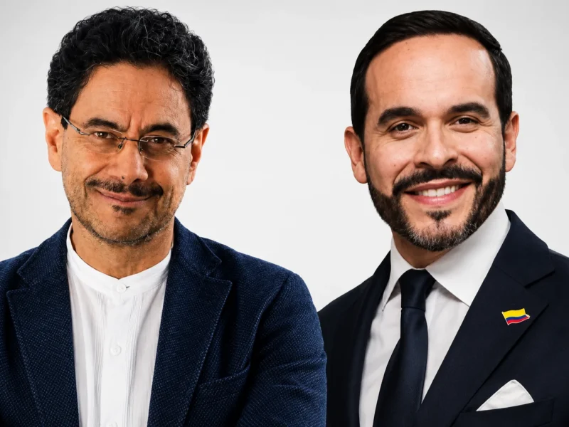 Fotografía de Abelardo de la Espriella e Iván Cepeda utilizada para ilustrar la nota sobre las canciones de campaña durante las elecciones presidenciales en Colombia.
