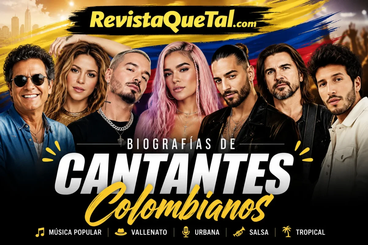 Biografías de cantantes colombianos de música popular, vallenato, salsa y música urbana en Revista Que Tal