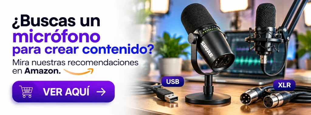 Micrófono para crear contenido con conexión USB y XLR