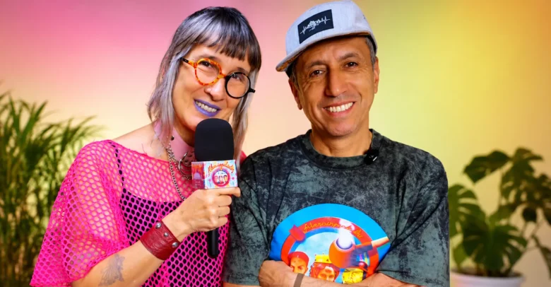 Andrea Echeverri y Héctor Buitrago, integrantes de Aterciopelados, posan juntos durante una entrevista.